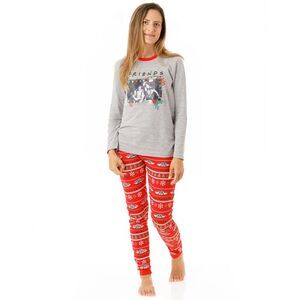 Friends Womens/Ladies Christmas Long Pyjama Set / Red